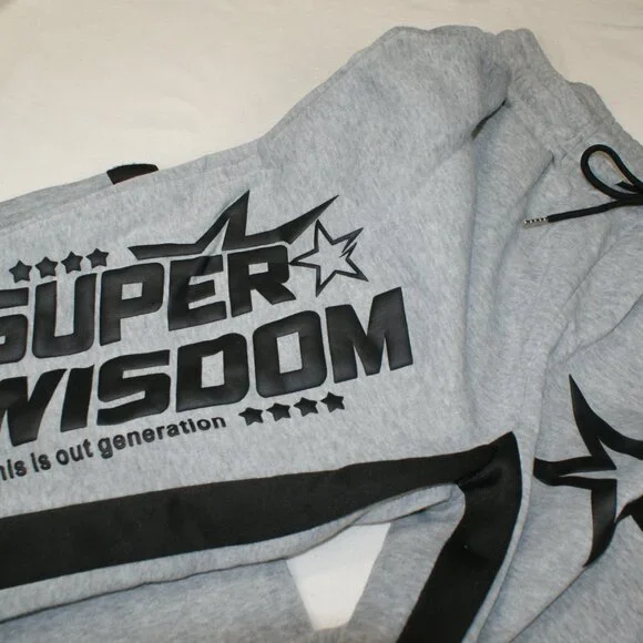 Super Wisdom sweat suit w\drawstring bell bottom pants, Hoodie w\drawstring LG - Picture 5 of 15